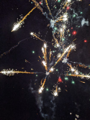 Neighborhood fireworks, 4th of July